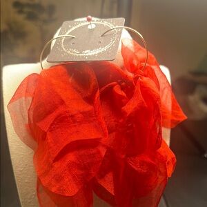 Chic Red Floral Earrings